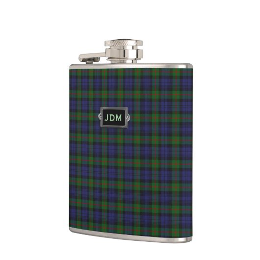 Monogramed Murray Tartan-karierte Flasche Flachmann (Links)