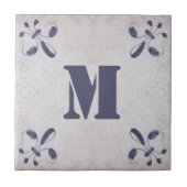 Monogramed Repro Portugiesisch Blue Azulejos Tile Fliese (Vorderseite)