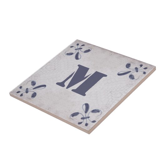 Monogramed Repro Portugiesisch Blue Azulejos Tile Fliese (Seite)