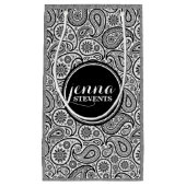 Monogramed schwarzes u. weißes Vintages Kleine Geschenktüte (Vorderseite)