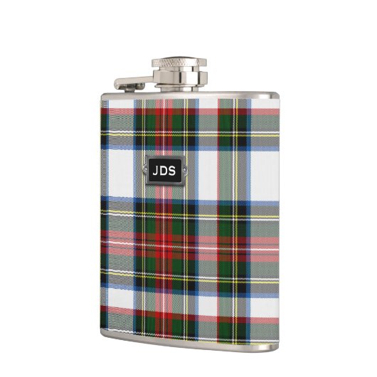 Monogramed Stewart Kleidertartan-karierte Flasche Flachmann (Links)