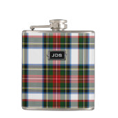 Monogramed Stewart Kleidertartan-karierte Flasche Flachmann (Vorderseite)