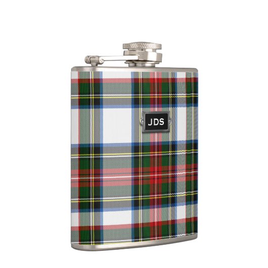 Monogramed Stewart Kleidertartan-karierte Flasche Flachmann (Rechts)