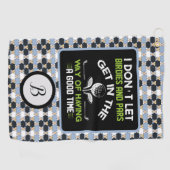 Monogramed Typography Humor  Golfhandtuch (Horizontal)