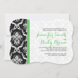 Monogramierte elegante Schwarz-Weiß-Hochzeit Einladung