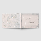 Monogramierte Peach & Gray Marble Gästebuch (Voll)