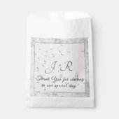 Monogramierte Peach & Gray Marble Geschenktütchen (Vorderseite)