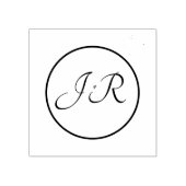 Monogramierte Peach & Gray Marble Gummistempel (Prägung)