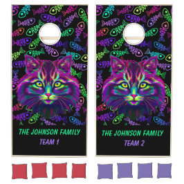 Monogramierter Boho Neon Cat Fisch