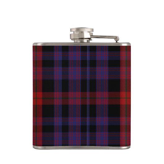 Monogramierter Clan Brown Tartan Kariert Flasche Flachmann (Rückseite)