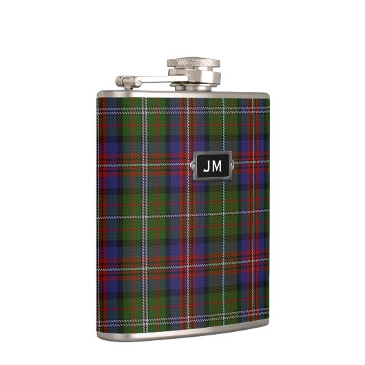 Monogramierter Clan Hargis Tartan Kariert Flasche Flachmann (Rechts)