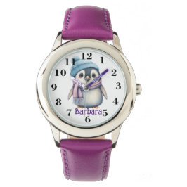 Monogramierter Pinguin Armbanduhr