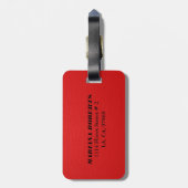 Monogramierter Red Leather Look Gepäckanhänger (Rückseite vertikal)