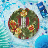 Monogramierter Weihnachtskranz Pappteller (Party)