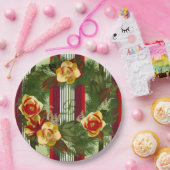 Monogramierter Weihnachtskranz Pappteller (Party)