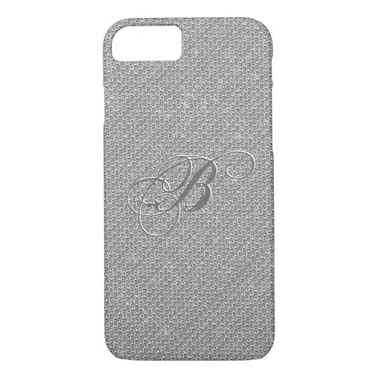 Monogramierter White Diamonds Glitzer Case-Mate iPhone Hülle (Rückseite)