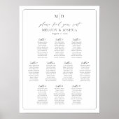 Monogramm 10 Tische für den Sitzplatz Poster (Vorne)