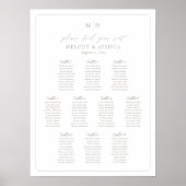 Monogramm 10 Tische Sitzplan Rahmen Poster (Vorne)
