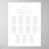 Monogramm 11 Tables Sitzdiagrammrahmen Poster (Vorne)