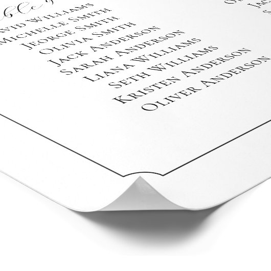 Monogramm 12 Tische für den Sitzplatz Poster (Ecke)