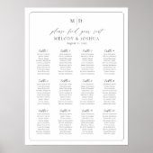 Monogramm 12 Tische für den Sitzplatz Poster (Vorne)