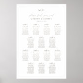 Monogramm 14 Tische für den Sitzplatz Poster (Vorne)