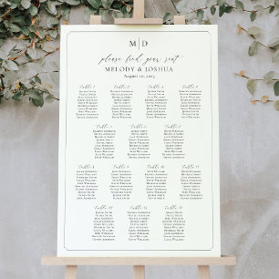 Monogramm 14 Tische für den Sitzplatz Poster
