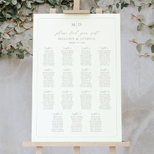 Monogramm 15 Tische für den Sitzplatz Poster