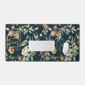 Monogramm, 1600er Stillleben Blumenmuster Schreibtischunterlage (Tastatur & Maus)