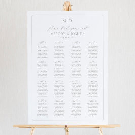 Monogramm 16 Tische für den Sitzplatz Poster