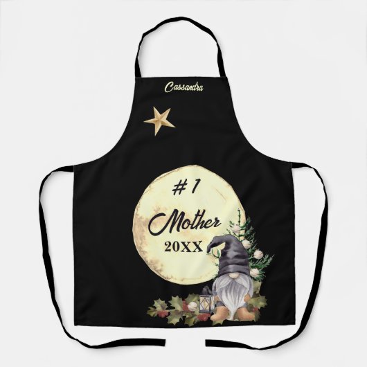 Monogramm #1 Großmutter-Wasserfarbengenom Schürze (Vorderseite)