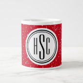 Monogramm 20oz Rot-Weiß-Sterne Jumbo-Kaffeetasse Jumbo-Tasse (Vorderseite)