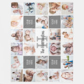 Monogramm 24 FotoCollage Custom Personalisiert Fleecedecke (Vorderseite)