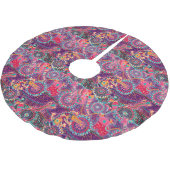 Monogramm 2 des ethnische Art-Tiermuster-| Polyester Weihnachtsbaumdecke (Schrägansicht)