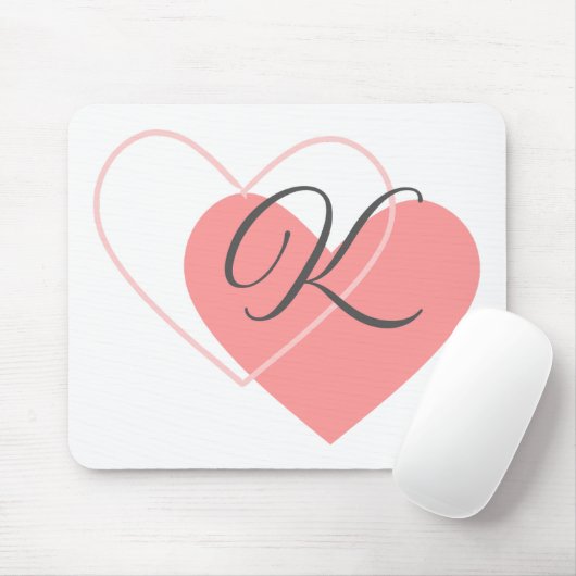Monogramm 2 Herz Mousepad (Mit Mouse)