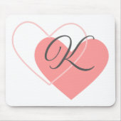 Monogramm 2 Herz Mousepad (Vorne)