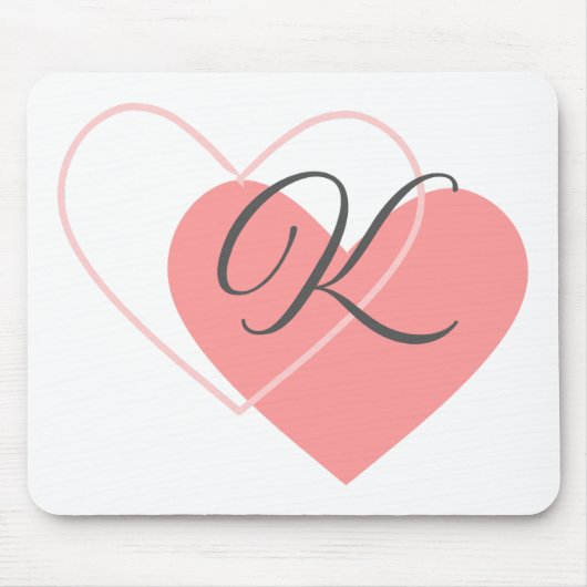 Monogramm 2 Herz Mousepad (Vorne)