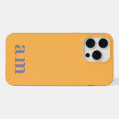 Monogramm 2 Initialen Gelb & Blau Minimalistisch iPhone Hülle (Rückseite (Horizontal))
