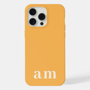 Monogramm 2 Initialen Gelb-Orange Minimalistisch iPhone 15 Pro Max Hülle