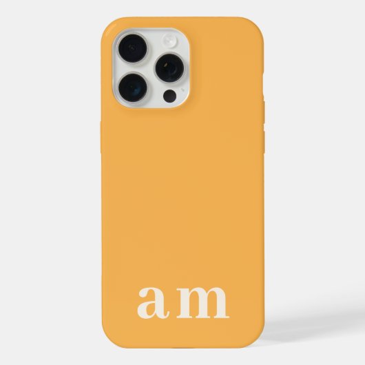 Monogramm 2 Initialen Gelb-Orange Minimalistisch iPhone Hülle (Rückseite)