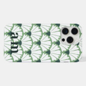 Monogramm 2 Initialen Grün Vintage-Muster iPhone Hülle (Rückseite (Horizontal))