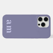 Monogramm 2 Initialen Heather Blau Minimalistisch iPhone Hülle (Rückseite (Horizontal))