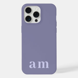 Monogramm 2 Initialen Heather Blau Minimalistisch iPhone 15 Pro Max Hülle