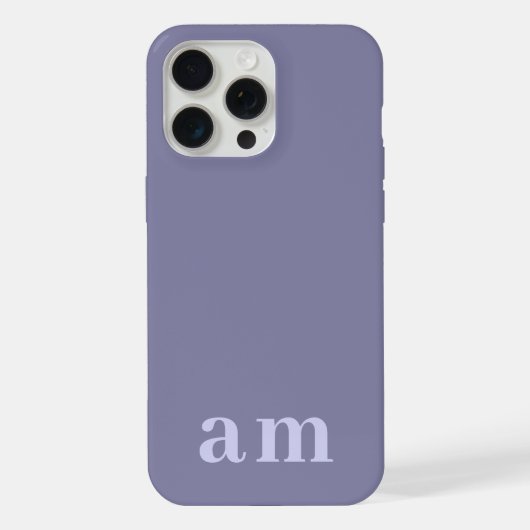 Monogramm 2 Initialen Heather Blau Minimalistisch iPhone Hülle (Rückseite)