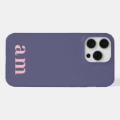 Monogramm 2 Initialen Heather Blau & Rosa Minimali iPhone Hülle (Rückseite (Horizontal))