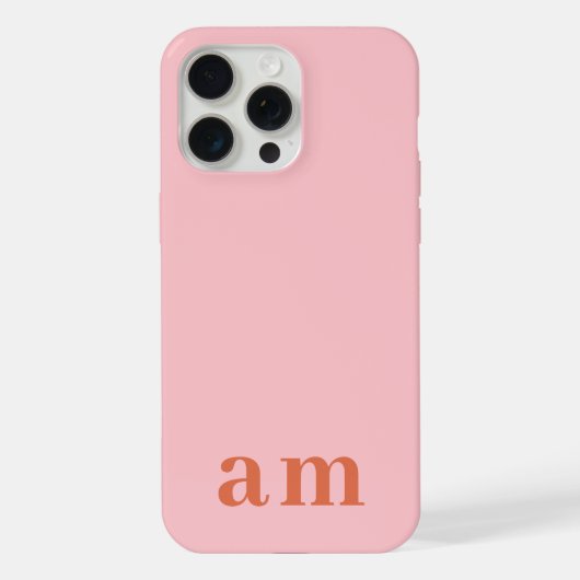 Monogramm 2 Initialen Rosa & Rot Minimalistisch iPhone Hülle (Rückseite)