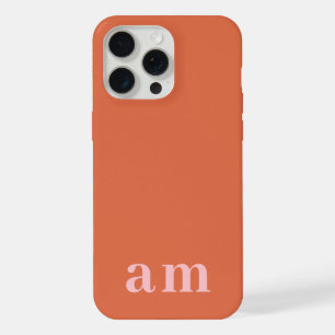 Monogramm 2 Initialen Rosa & Rot Minimalistisch iPhone 15 Pro Max Hülle