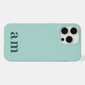 Monogramm 2 Initialen Türkis & Meergrün Minimalist iPhone Hülle (Rückseite (Horizontal))