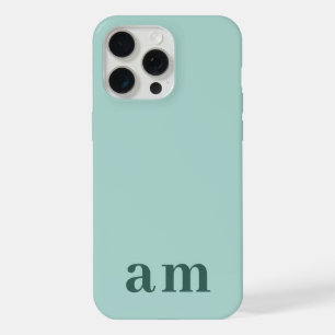Monogramm 2 Initialen Türkis & Meergrün Minimalist iPhone 15 Pro Max Hülle