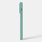 Monogramm 2 Initialen Türkisblau Minimalistisch iPhone Hülle (Linke Seite)